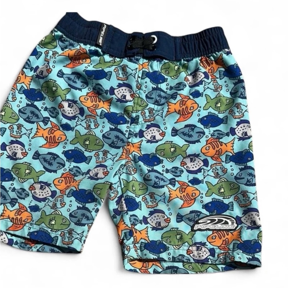 Colorful Fish Print Kids Urban Pipeline Swim Shorts 4T